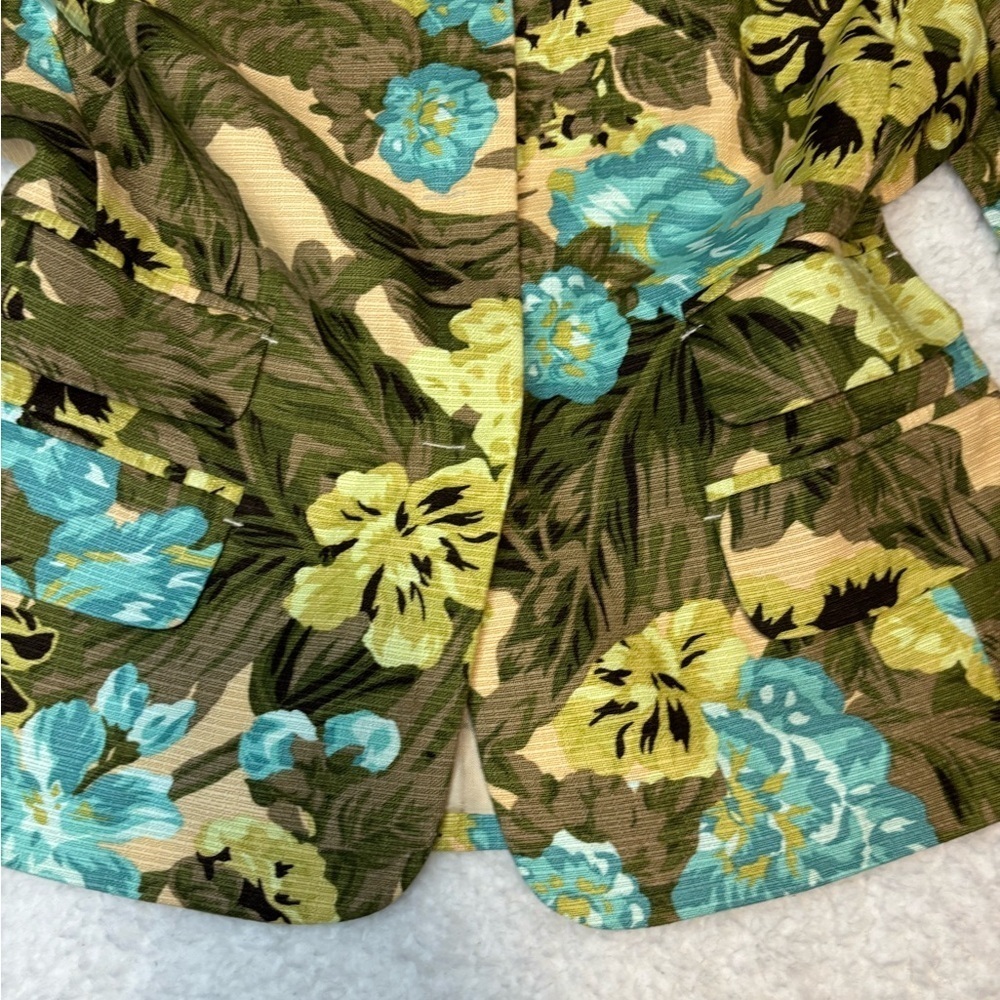 Ann Taylor Loft Women Petite Tropical Floral Print Blazer Jacket - Picture 5 of 11